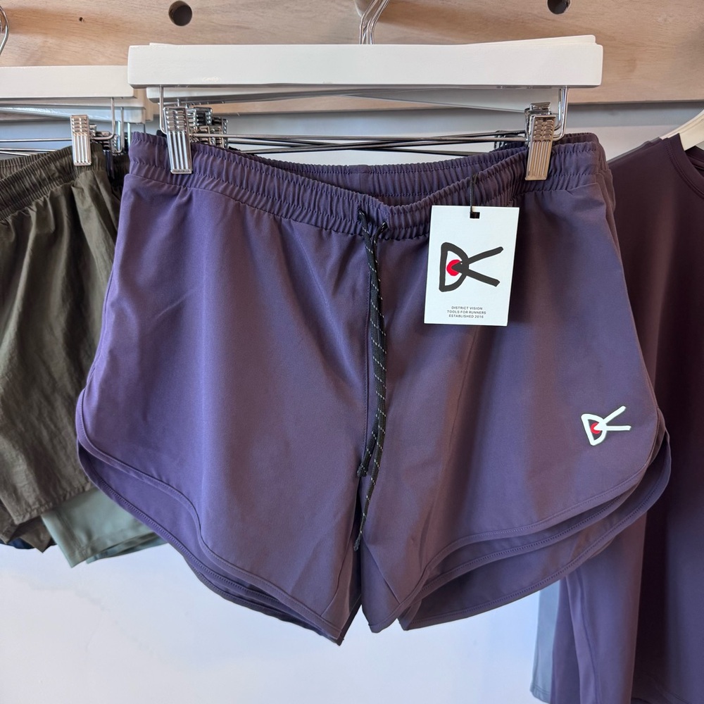 District Vision Mens Athletic Shorts, 5in, Deep Purple